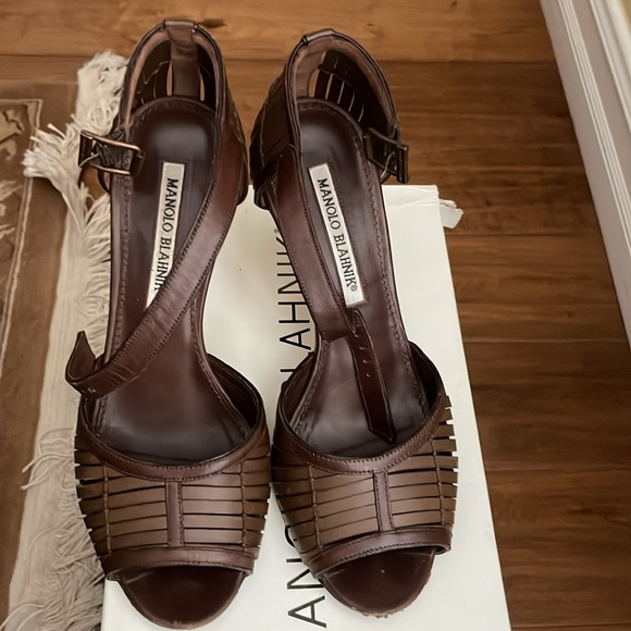 Manolo Blahnik size 6b (36) khaki - Picture 5 of 6